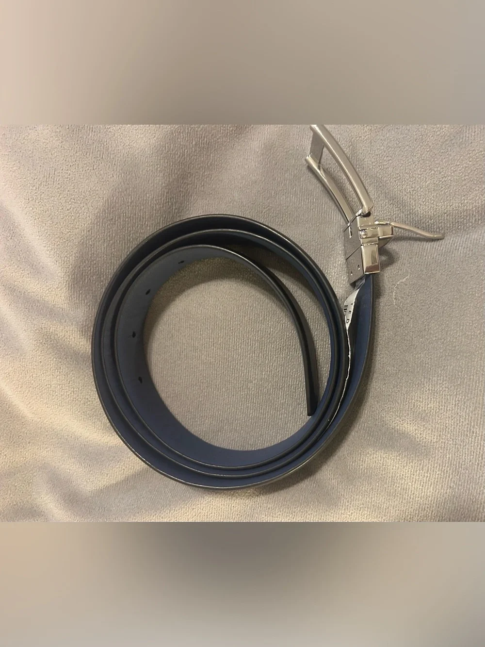 Ted Baker London Men’s Reversible Belt Size 42 w/ Silver Hardware Black/Navy